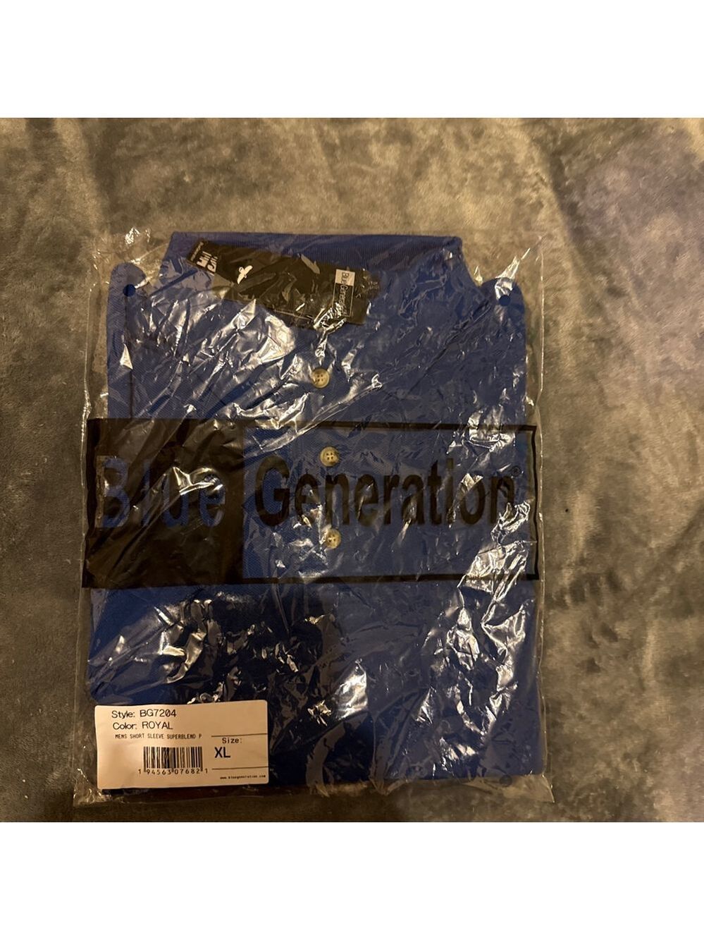 Men's Blue Generation Royal Blue Polo Shirt XL - Picture 3 of 5